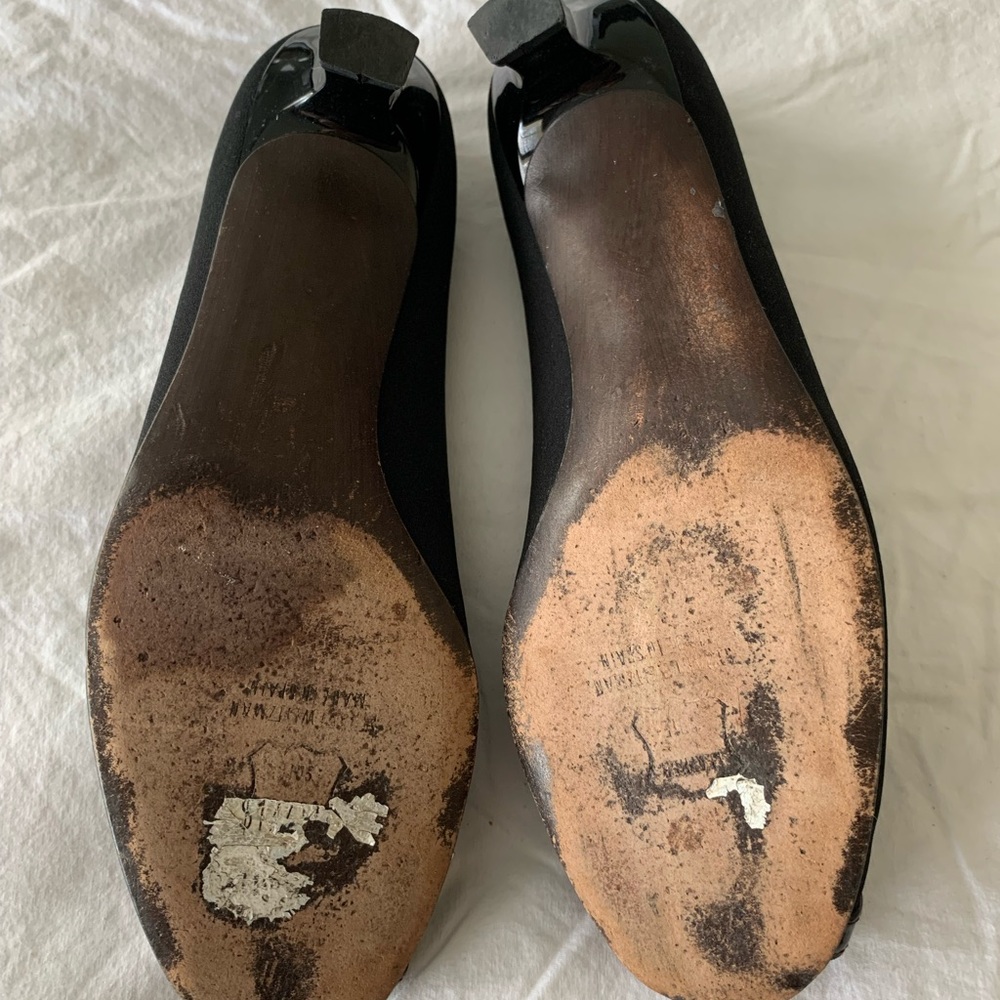 Stuart Weitzman Tofutti Faille Peep Toe Tortoise - image 5